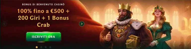 Casinia casino bonus 100% fino a 500€ interfaccia in italiano