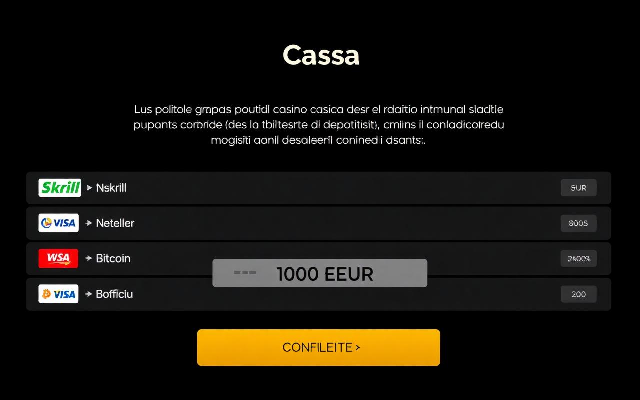Cassa del casino con metodi di pagamento - Sportaza