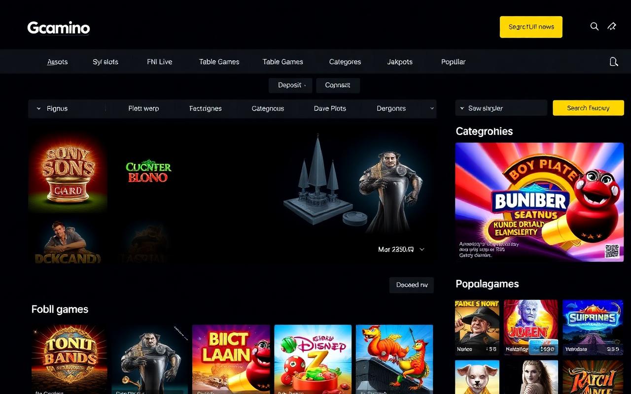 Lobby del casino con catalogo slot - Sportaza