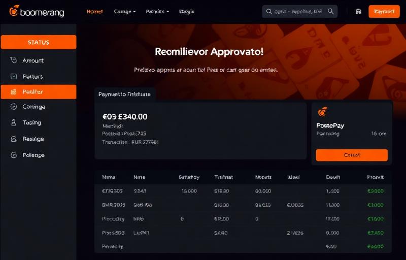 Prelievo riuscito da Boomerang Casino di €380 tramite Neteller - screenshot reale